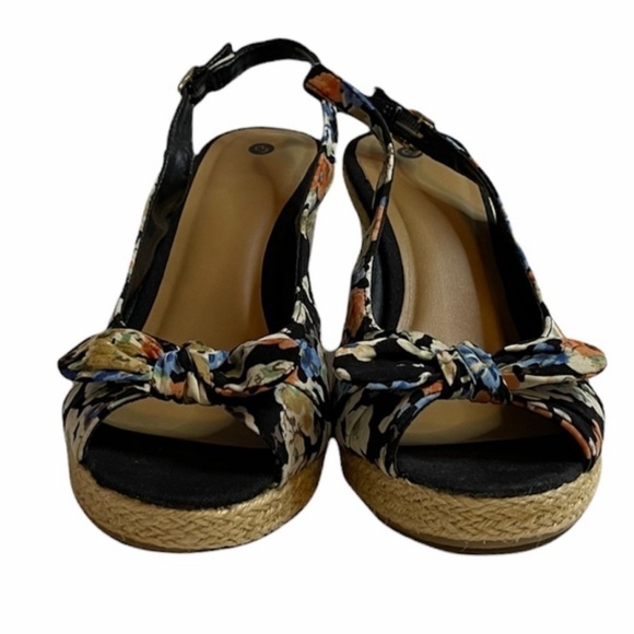 Savana Floral Cork Wedge Strappy Sandal Size 7 - Picture 2 of 11